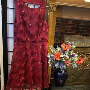 Lulu's Burgundy Sequin Mini Dress